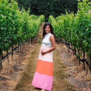 Pleated color block skirt - worn once, like new!